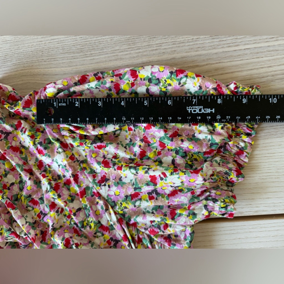 Boden Ruched strech Jersey Pink Floral Maxi Dress women short sleeve plus 14R - Picture 12 of 13